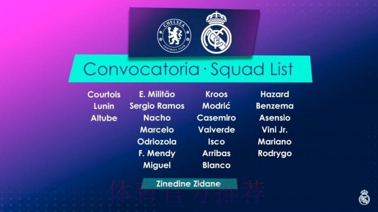皇马欧冠战切尔西名单:拉莫斯、巴尔韦德在列 皇马欧冠战切尔西名单:拉莫斯、巴尔韦德在列